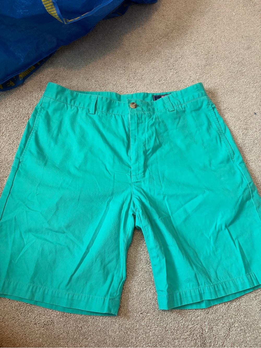 Vineyard Vines Teal Flat Front Chino Shorts